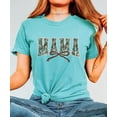 thumbnail image 3 of Mama Camo Varsity Letter T-Shirt for Women - Coquette Bow Graphic Tee - Trendy Mom Shirt Seafoam Shirt Adult Medium, 3 of 7