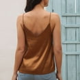 thumbnail image 5 of ZVNAΖH Women's V-neck Silk Satin Camisoles Tops Summer Casual Spaghetti Strap Tank Tops Basic Layer Undershirts Home Sleepwear, 5 of 6
