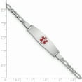 thumbnail image 3 of Sterling Silver Rhodium-plated Medical ID Figaro Link Bracelet, 3 of 3