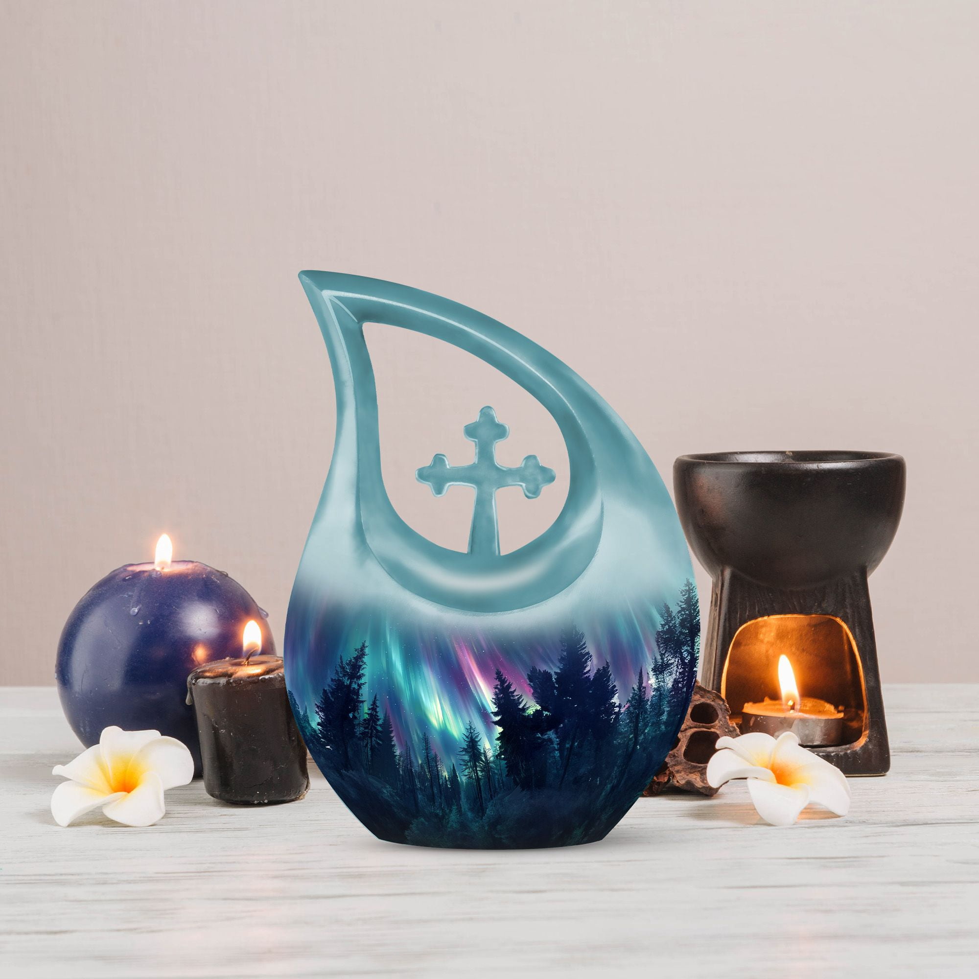 MUKTIVE Aurora Large Funeral urns for Human Ashes Adult Women - Memorial urn for Human Ashes Adult Male - Cremation Ashes 10 inch