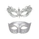 thumbnail image 1 of Kearding Máscara facial de mascarada de buena sensación de mano ABS 2 uds para eventos de graduación y fiesta máscaras de mascarada inodoras Kits de decoración para fiestas estilo 14, 1 of 6