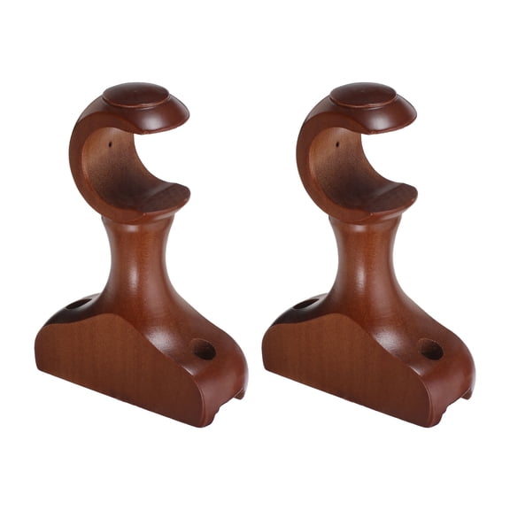 LOLIPPYY 2-Pack Wooden Curtain Rod Brackets for Home, Bathroom & Kitchen Wall Mounted Supports