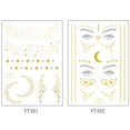 thumbnail image 2 of Trayknick 2Pcs Waterproof Shiny Metallic Gold Glitter Tattoo Sticker Temporary Body Art, 2 of 13