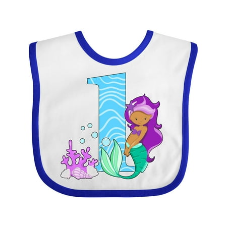 

Inktastic First Birthday Mermaid Gift Baby Girl Bib
