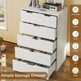 thumbnail image 5 of Afuhokles Tall Dresser Wood 6 Drawer Dressers for Bedroom, Wood Chest of Drawers, Modern Storage Cabinet, White, 5 of 8