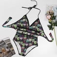 thumbnail image 4 of Invader Zim Poster Women's Swimwear Strap One Piece Backless Tummy Control V Neck Swimsuit Summer Beach Vacation Bathing Suit, 4 of 7