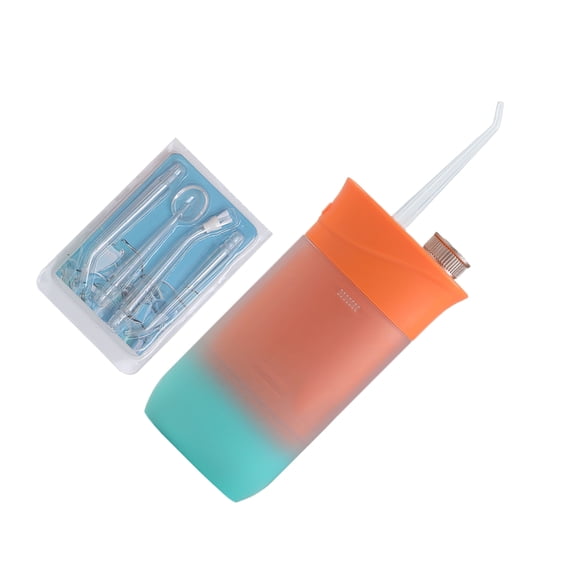 Irrigador oral Yuarrent Flosser de agua limpieza profunda 4 boquillas intercambiables inalámbrico naranja