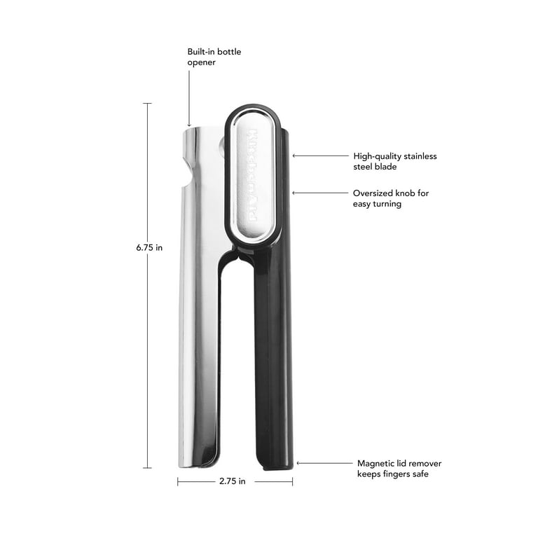 KitchenAid Multifunction Can Opener Stainless Steel Blade Oversized Knob