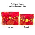 thumbnail image 2 of Monedero de seda, bolsa de satén rojo, pequeño bolso de baratija, bolsillo de brocado de estilo chino multiusos, regalos de dulces de boda para Almacenamiento y organización del hogar Type1 rojo Ounissouiy HA075510-02, 2 of 6