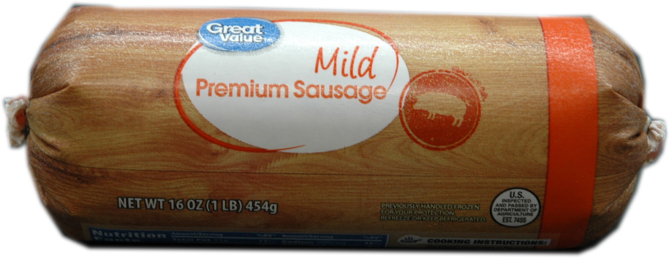 Great Value Mild Pork Breakfast Sausage Roll, 16 oz