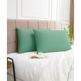 thumbnail image 6 of Warmstar 100% Cotton Pillow Cases King Size Set of 2, 600 Thread Count Pillowcases 20x36 Inches, Soft Long Staple Cotton Pillowcases Breathable with Envelope Closure,Zephyr Green, 6 of 8