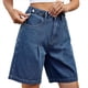thumbnail image 3 of Pantalones Cortos Vaqueros para Mujer, Hasta la Rodilla, Modernos, Estilo Y2K, de Cintura Alta, Pierna , Informales, de Verano, con Bolsillos Azul Oscuro M, 3 of 10
