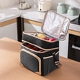 thumbnail image 6 of YIMWNYI Insulated Lunch Box for Women, Leakproof Cooler Bag with Adjustable Shoulder Strap, Personalized Adult Lunch Bag for Work, Picnic, Camping, Multi-Pocket Design, Gray & Navy, 6 of 6