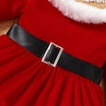 thumbnail image 5 of Toddler Baby Girl Christmas long sleeve Dress Santa Claus Red Princess Tulle Dress with Headband Outfits, 5 of 7