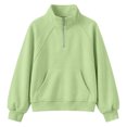 thumbnail image 6 of Ashirexll Girls Sweatshirts Solid Stand Collar Full Zip Long Sleeve Sweatshirt Outerwear for Big Girls 5-14 Years, 6 of 7