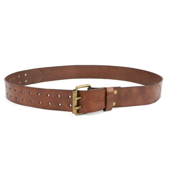 TOURBON Thick Genuine Leather Heavy Duty Waist Belts Tools Men's Belt Workshop Belts 82.5-120cm Woodworker Electrician Brown