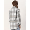thumbnail image 4 of Chaqueta de Lana para Mujer Allegra K con Bolsillos y Botones Gris XL, 4 of 6