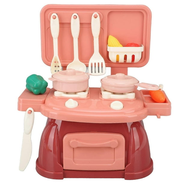 Kitchen Playset Children Kitchen Utensils Set Realistic Cooking Playset Girls Baby Housewares Kitchen Toy Red