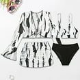 thumbnail image 2 of RUTAYY Teen Girls Flower Printed Bikini Set With Flounce Sleeve Cover Up Set Summer Beach Pool Resort Swimwear Beachwear, 11-12 Years, 2 of 6