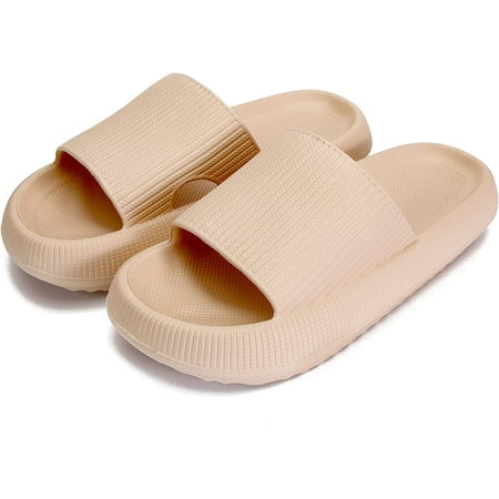 Cloud Slippers for Women and Men  Massage Shower Bathroom Non-Slip Quick Drying Open Toe Super Soft Comfy Thick Sole Home House Cloud Cushion Slide Sandals for Indoor & Outdoor Platform Shoes