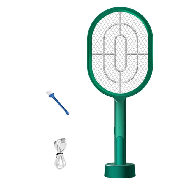 Inteprter Fly LED USB Bug eléctrico Raqueta Dispositivo de control de plagas portátil recargable Repelente de insectos y plagas Verde Inteprter HA005852-01