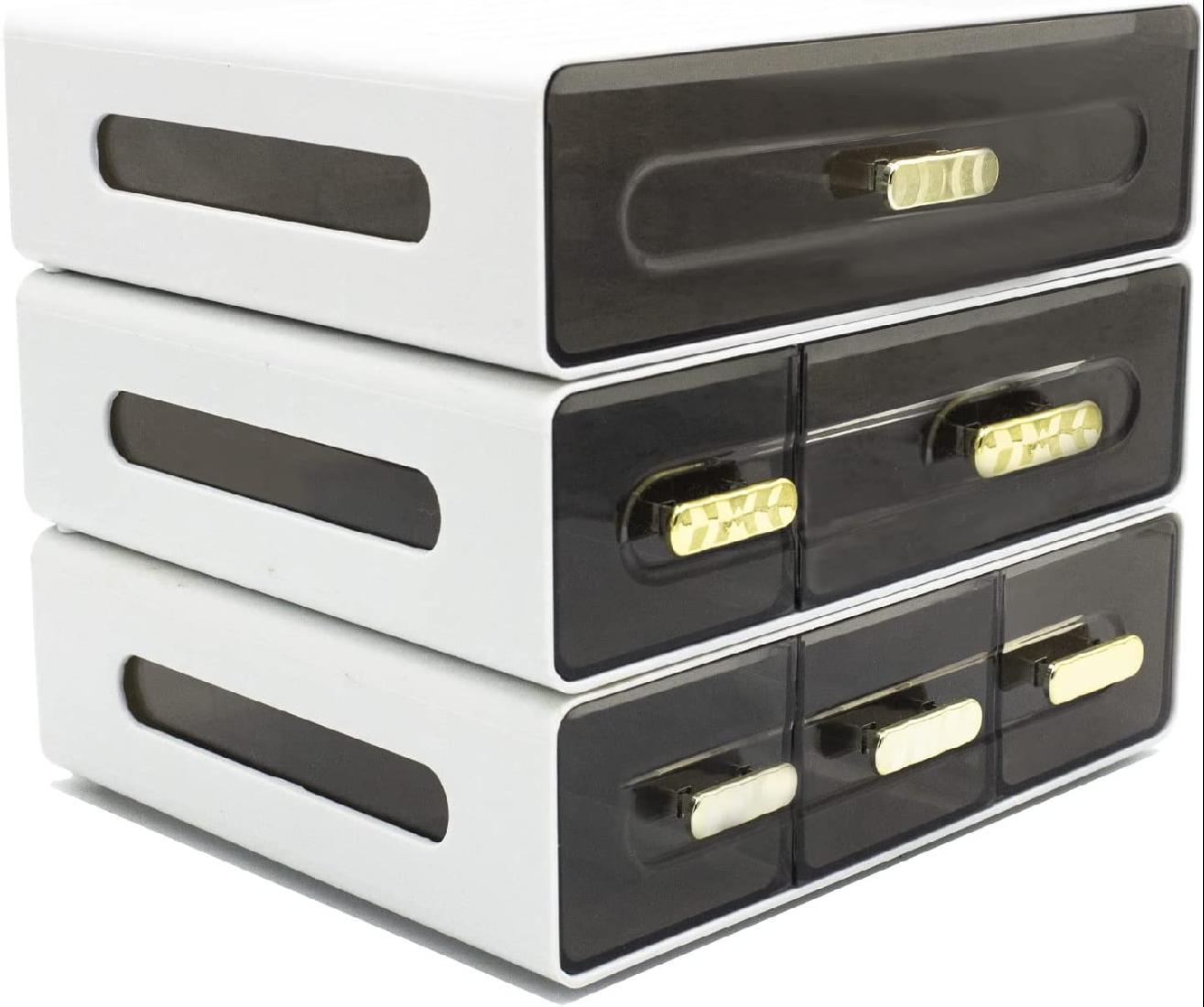 Stackable Desk Organizer Drawers, Makeup Organizer Drawer, Plastic Desk