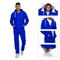 thumbnail image 2 of Men's Hooded Tracksuit 9 Piece Casual Full Zip Jogging Sweatsuit Sets(Royal,L), 2 of 5