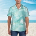 thumbnail image 4 of Balery Blue Marble Print Men's Hawaiian Shirts Short Sleeve Beach Shirt Relaxed Fit Vacation Button Down Shirts-3X-Large, 4 of 9