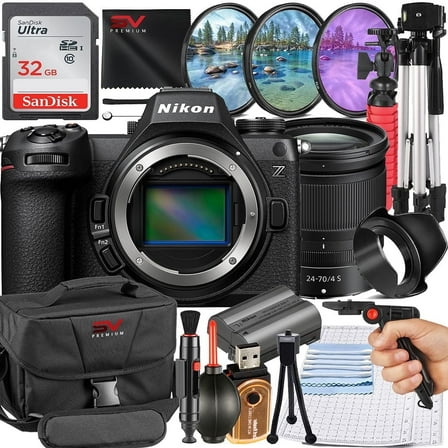 Nikon Z6 III Mirrorless Camera with 24-70mm Lens   SanDisk 32GB Memory Card   Pistol Grip Tripod   SV Premium Accessory Bundle