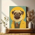 thumbnail image 6 of Smart Pug Portrait Canvas Print, Suitable for Living Room, Bedroom, Office, Coffee Shop, Bar, Restaurant, Study, 6 of 8