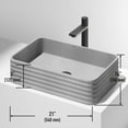 thumbnail image 3 of VIGO Cadman Modern Gray Concreto Stone 21 in. L x 14 in. W x 5 in. H Rectangular Fluted Bathroom Vessel Sink, 3 of 10