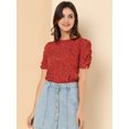 thumbnail image 2 of AllegK Top Floral Informal De ManCorFruncido PaMujer rojo XL, 2 of 6