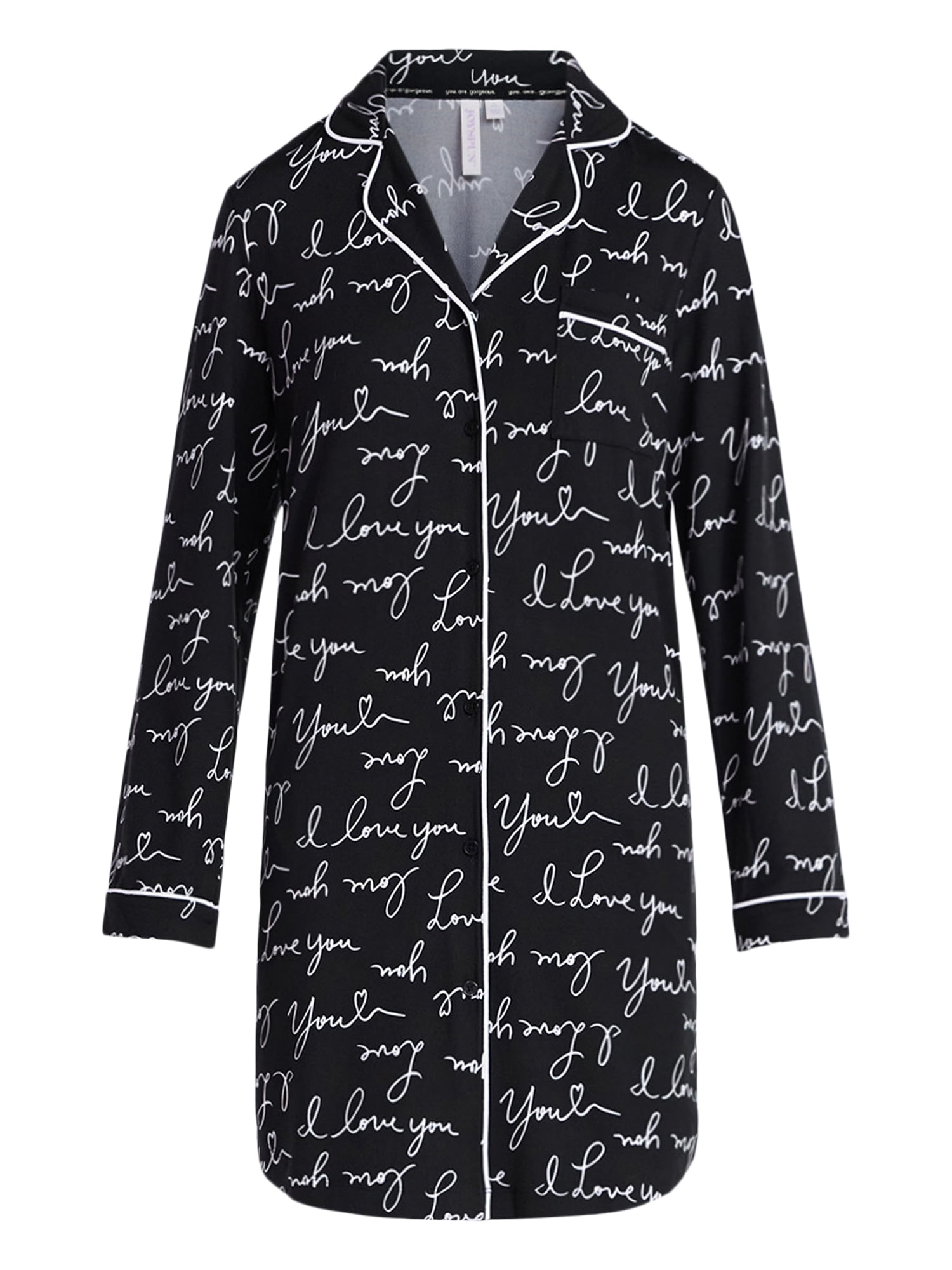 Joyspun Women's Dreamy Soft Collection Long Sleeve Sleepshirt, Sizes S-4X