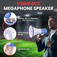 thumbnail image 3 of Pyle Portable Megaphone Speaker PA Bullhorn - Built-In Siren, 50W Adjustable Volume Control In 1200 Yard Range, Ideal For Any Outdoor Sports, Cheerleading Fans & Coaches Or Safety Drills, 3 of 5