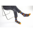 thumbnail image 2 of Black Rainbow Stripe Socks, 2 of 5