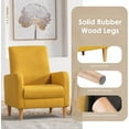 thumbnail image 3 of ZXNYH Modern Upholstered Accent Chair Armchair with Pillow, Fabric Reading Living Room Side Chair,Single Sofa with Lounge Seat and Wood Legs,Beige, 3 of 4