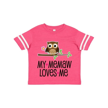 

Inktastic My Memaw Loves Me Girl Owl Gift Toddler Toddler Girl T-Shirt
