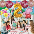 thumbnail image 4 of Peppa Pigs Balloons Party Supplies 2nd Decor Tableware Birthday Cake Topper Decorations Banner Backdrop, 4 of 7
