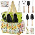 thumbnail image 1 of Schwylth Juego de herramientas de jardinería, 10 piezas, juego completo de herramientas de jardinería de acero resistente con caja de almacenamiento, los mejores regalos de jardinería para mujeres, 1 of 1