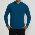 thumbnail image 2 of Men's UV Protection Hoodie UPF50 + Hoodie Long Sleeve Quick-Drying Lightweight Athletic Outdoor Sports Hiking Workout Shirt with Hood, 2 of 4