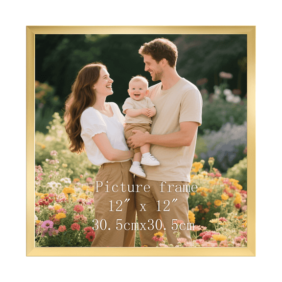 1 Pack 12x12 Picture Frames, Gold Poster Frames for Wall and Tabletop Display