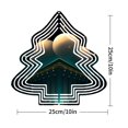 thumbnail image 3 of Stylish Metal Hanging Christmas Tree Wind Spinner - Geometric Design with Celestial Accents for Garden & Yard Decor, 3 of 7