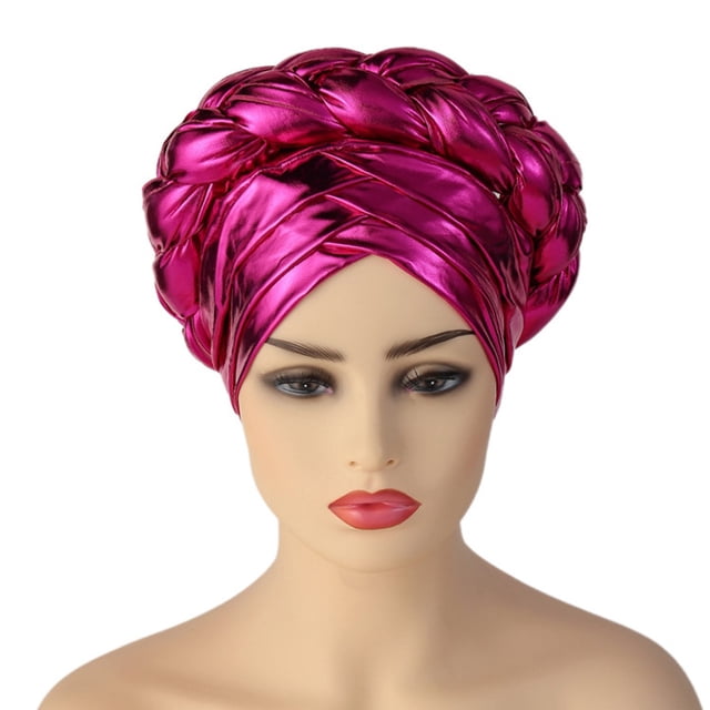Fashion Women Beading Braid Hat Muslim Ruffle Cancer Wrap Cap Sleep Caps Satin Lined Hair Bonnets