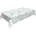 thumbnail image 2 of Spring Grey Teal Leaf Tablecloth 60 x 104 Inch Rectangle, Summer Watercolor Leaves Table Cloth Waterproof Fabric Farmhouse Rustic Decorations for Home Kitchen Dining, 2 of 5