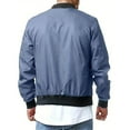 thumbnail image 5 of Men Bomber Jacket Long Sleeve Full Zip Casual Coat Stand Collar Outwear With Pockets, 5 of 5