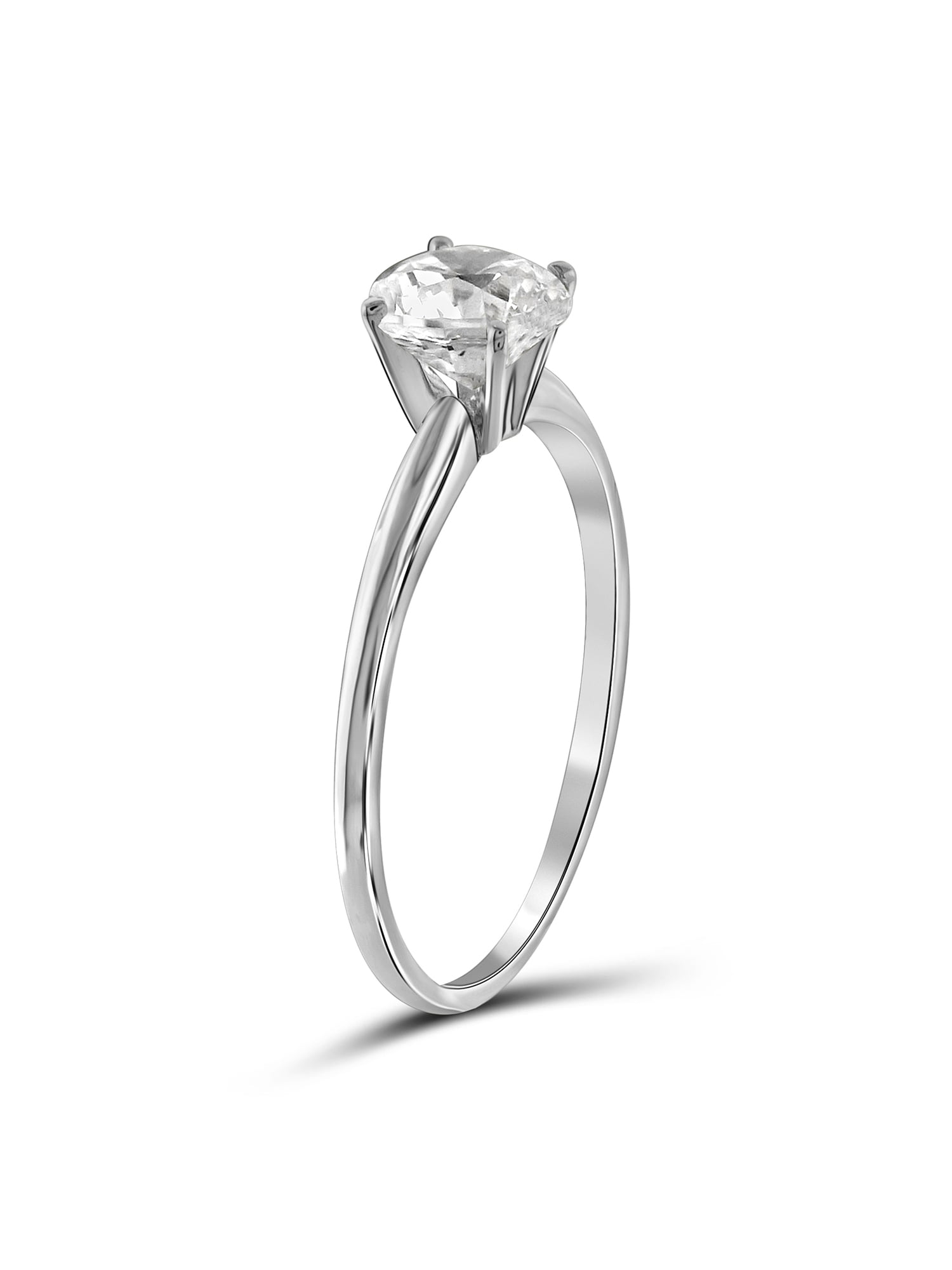 Diamonice White Cubic Zirconia Ring Birthstone Jewelry – 1.75 Carat White Cubic Zirconia Sterling Silver Ring – Cubic Zirconia Rings with Hypoallergenic Sterling Silver Band