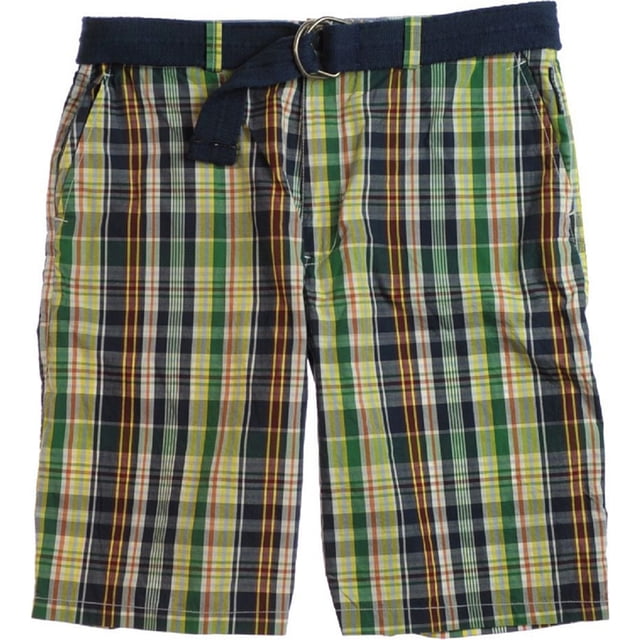 Ecko Unltd. Pantalones cortos casuales para caminar con cinturón a cuadros misteriosos para hombre, azul, 40 Ecko Unltd. Caminando