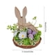 thumbnail image 3 of Set of 1 Easter Wooden Ornaments Rabbits and Eggs with Floral Design in Purple for Home Bucolic Style Desktop Decoration 5.51x4.53"Set de 1 adorno de madera de Pascua: conejos y huevos con JASKFLY, 3 of 8