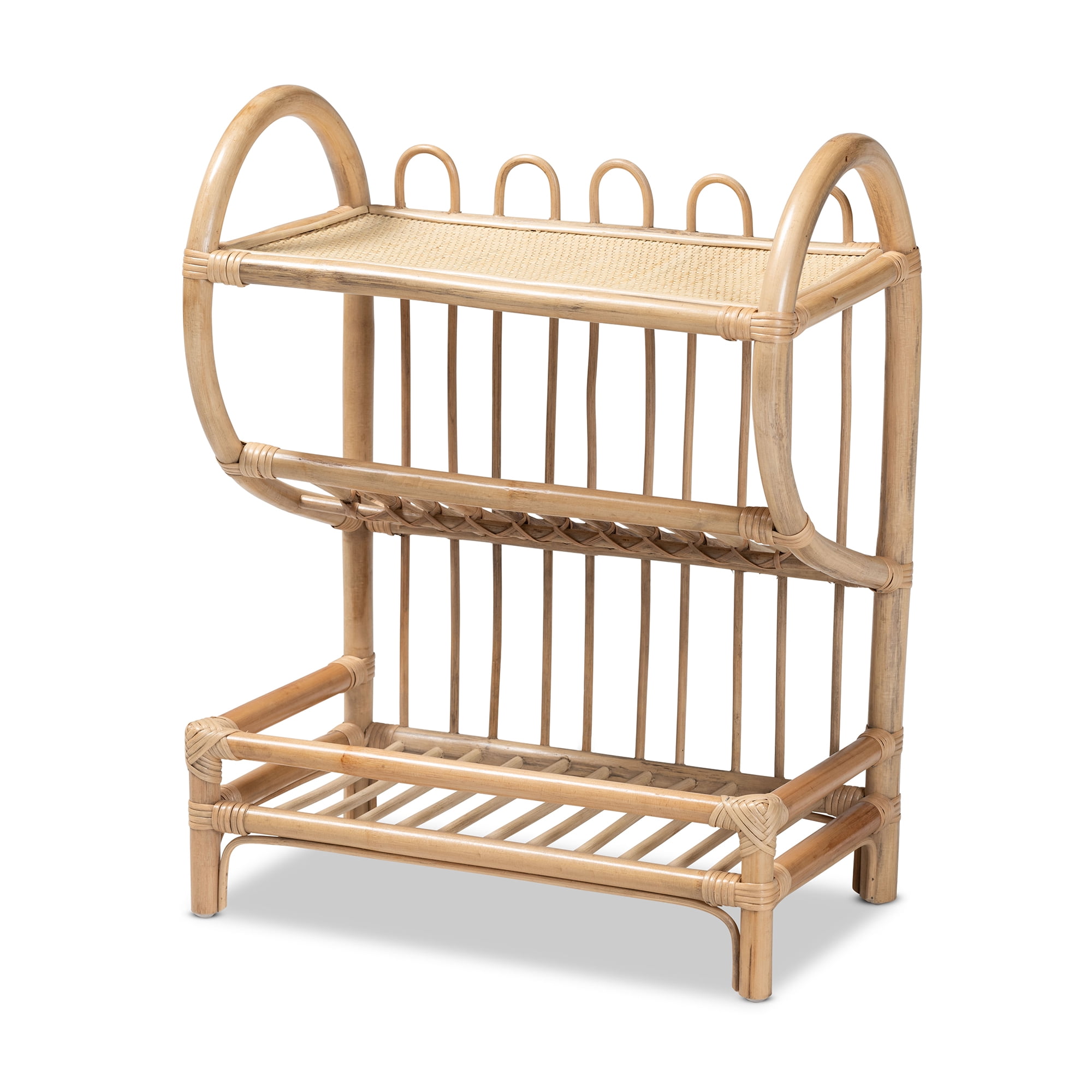 bali & pari Liora Rattan 2 Tier Bookcase, Brown
