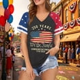 thumbnail image 2 of 250th Anniversary USA Shirt Women Commemorative Short Sleeve T Shirt Anniversary Celebration Casual Tee Top, 2 of 4